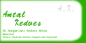 antal kedves business card
